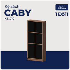 CABY, Kệ sách trang trí Japandi tối giản, KS_010, 90x30x180cm, Plywood phủ veneer, Nội thất Nhà trên cao