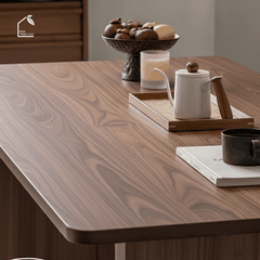 SOLIN, BA_001, Bàn ăn thanh lịch sang trọng, 140x80x76cm, plywood phủ veneer, Nội thất Nhà Trên Cao