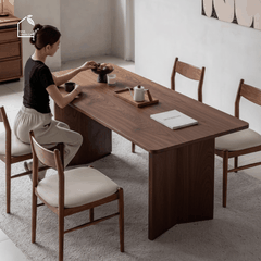 SOLIN, BA_001, Bàn ăn thanh lịch sang trọng, 140x80x76cm, plywood phủ veneer, Nội thất Nhà Trên Cao