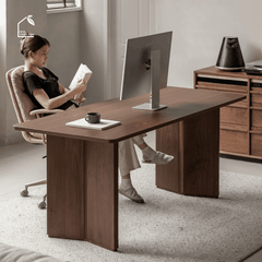 SOLIN, BA_001, Bàn ăn thanh lịch sang trọng, 140x80x76cm, plywood phủ veneer, Nội thất Nhà Trên Cao