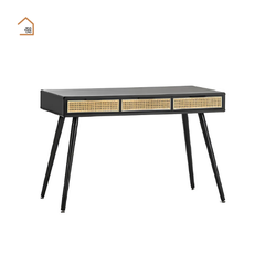 GALON, Bàn trang điểm hiện đại, BTD_007, 120x40x75cm, MDF phủ sơn 2K phối lưới mây tre, Nội thất Nhà Trên Cao