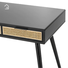 GALON, Bàn trang điểm hiện đại, BTD_007, 120x40x75cm, MDF phủ sơn 2K phối lưới mây tre, Nội thất Nhà Trên Cao