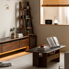 TIBO, Bàn trà phong cách Japandi sang trọng, BT_012, 100x50x40cm, Plywood phủ veneer, Nội thất Nhà trên cao