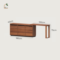 LINEA, BLV_027, Bàn Làm Việc Chữ L Đa Năng, 6 Hộc - 9 Hộc, Gỗ Plywood Phủ Veneer, Nội Thất Nhà Trên Cao