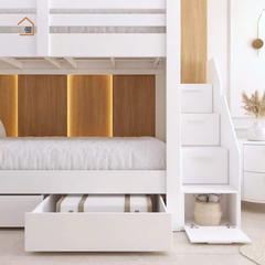 OLWEN, Giường ngủ 2 tầng cho trẻ em hiện đại bền đẹp, GT_003, Nội thất Nhà trên cao