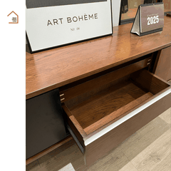 TENO, Kệ tivi thiết kế sang trọng, TTV_090, 180x40x50cm, Gỗ cao su phủ Veneer, Nội thất Nhà trên cao