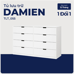 DAMIEN, Tủ lưu trữ, trang trí 8 ngăn kéo, TLT_055, 160x40x100cm, Nội thất Nhà trên cao