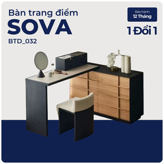 SOVA, Bàn trang điểm kết hợp bàn làm việc hiện đại, BTD_032, 120x40x75cm, Nội thất Nhà Trên Cao