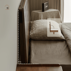 FIKO, Giường ngủ phong cách sang trọng tối giản, GN_017, 200x160x100cm, Plywood phủ Veneer, Nội thất Nhà trên cao