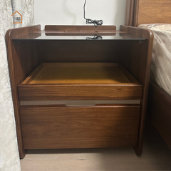 ZARA, Tủ đầu giường sang trọng, TDG_009, 45x40x50cm, Plywood phủ Veneer, Nội thất Nhà trên cao