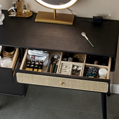 ZIMO, Bàn trang điểm nhỏ gọn hiện đại, BTD_035, 100x40x75cm, Plywood phủ Veneer, Nội thất Nhà Trên Cao