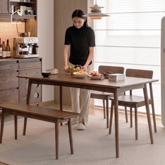 NARA, GB_003, ghế băng đa năng thiết kế cổ điển, 140x32x45cm, Plywood phủ veneer, Nội thất Nhà trên cao đã được tạo.
