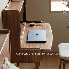 SOLIN, BTD_039, Bàn trang điểm phối kính, 90x45x130cm, Plywood phủ veneer, Nội thất Nhà Trên Cao