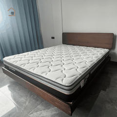 FIKO, Giường ngủ phong cách sang trọng tối giản, GN_017, 200x160x100cm, Plywood phủ Veneer, Nội thất Nhà trên cao