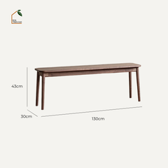 HONA, GB_001, ghế băng tiện ích phong cách cổ điển, 130x30x43cm, Plywood phủ veneer, Nội thất Nhà trên cao