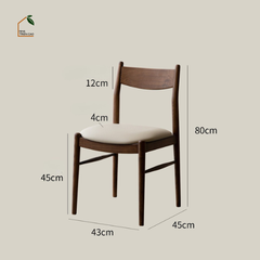 HONA, GD_001, ghế đơn phong cách cổ điển sang trọng, 43x45x80cm, Plywood phủ veneer, Nội thất Nhà trên cao