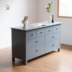 HENS,TLT_004, Tủ lưu trữ phong cách cổ điển tối giản, 140x40x90cm, Gỗ MDF phủ sơn 2K, Nội thất Nhà trên cao