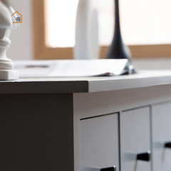 HENS,TLT_004, Tủ lưu trữ phong cách cổ điển tối giản, 140x40x90cm, Gỗ MDF phủ sơn 2K, Nội thất Nhà trên cao