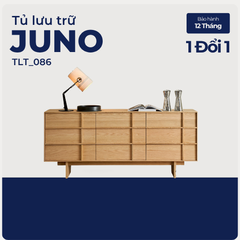 JUNO, Tủ lưu trữ phong cách tối giản hiện đại, TLT_086, 160x43x78cm, Gỗ Plywood phủ Veneer, Nội thất Nhà trên cao
