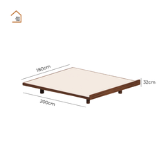 NUBI, Giường ngủ phong cách sang trọng tối giản, GN_019, 200x180x32cm, Plywood phủ Veneer, Nội thất Nhà trên cao