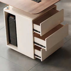 MYRNA, BLV_014, Bàn làm việc sang trọng hiện đại có tủ lưu trữ, 140x60x75cm, MDF phủ sơn 2K, Nội thất Nhà Trên Cao