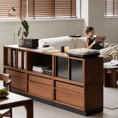 LINEA, TLT_088, Tủ lưu trữ phong cách tối giản hiện đại, 210x40x80cm, Gỗ Plywood phủ Veneer, Nội thất Nhà trên cao
