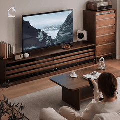 SOLIN, TTV_089, Kệ tivi hiện đại sang trọng, 210x40x45cm, Plywood phủ Veneer, Nội thất Nhà trên cao