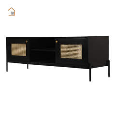 GALON, TTV_064, 160x40x55cm , Kệ tivi phối lưới mây tre tối giản, Gỗ MDF phủ sơn 2K, Nội thất Nhà trên cao