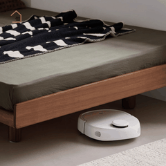 NUBI, Giường ngủ phong cách sang trọng tối giản, GN_019, 200x180x32cm, Plywood phủ Veneer, Nội thất Nhà trên cao