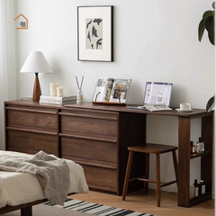 TAMO, BLV_024, Bàn làm việc sang trọng thanh lịch, 120x40x75cm, Plywood phủ Veneer, Nội thất Nhà Trên Cao