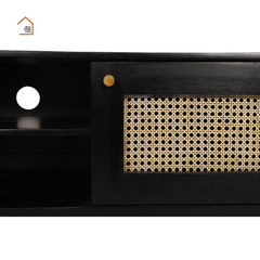 GALON, TTV_064, 160x40x55cm , Kệ tivi phối lưới mây tre tối giản, Gỗ MDF phủ sơn 2K, Nội thất Nhà trên cao