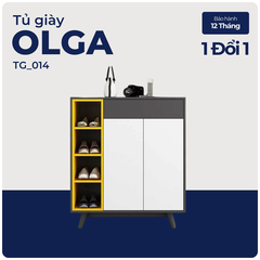 OLGA, Tủ giày đa năng hiện đại, TG_014, 100x35x110cm, MDF phủ Melamine, Nội thất Nhà trên cao