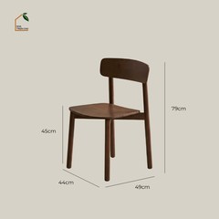 SOLIN, GD_005, ghế đơn tiện ích phong cách Mid-century, 44x49x79cm, Plywood phủ veneer, Nội thất Nhà trên cao
