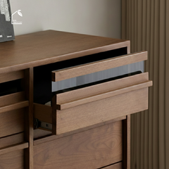 LINEA, TLT_089, Tủ lưu trữ 9 hộc phong cách sang trọng, 160x40x80cm, Plywood phủ veneer, Nội thất Nhà trên cao