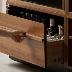 LINEA, TLT_019, Tủ lưu trư tối giản sang trọng, 140x38x80cm, Plywood phủ Veneer, Nội thất Nhà trên cao