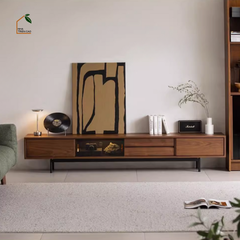 SOLIN, Tủ tivi hiện đại sang trọng, TTV_091, 180x30x40cm, Plywood phủ Veneer, Nội thất Nhà trên cao