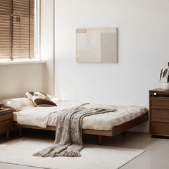 NUBI, Giường ngủ phong cách sang trọng tối giản, GN_019, 200x180x32cm, Plywood phủ Veneer, Nội thất Nhà trên cao