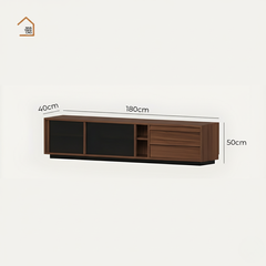 LINEA, Tủ TV Hiện Đại Tinh Giản, TTV_092, 180x40x50cm, Gỗ Plywood Phủ Veneer, Nội Thất Nhà Trên Cao