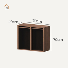 LINEA, Tủ lưu trữ ghép nối hiện đại, TLT_091, 70x40x70cm, Gỗ Plywood Phủ Veneer, Nội Thất Nhà Trên Cao