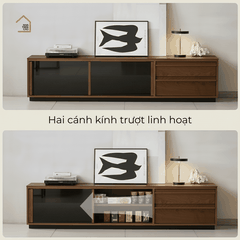 LINEA, Tủ TV Hiện Đại Tinh Giản, TTV_092, 180x40x50cm, Gỗ Plywood Phủ Veneer, Nội Thất Nhà Trên Cao