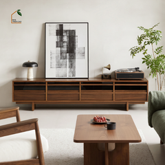 LINEA, TTV_093, Tủ TV Thanh Lịch Nhiều Ngăn,  180x40x50cm, Gỗ Plywood Phủ Veneer, Nội Thất Nhà Trên Cao