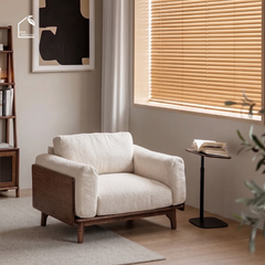 HONA, SFD_001, sofa đơn phong cách Japandi thanh lịch, 95x97x80cm, Plywood phủ Veneer, Nội thất Nhà Trên Cao