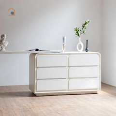 KARA, Bàn làm việc kết hợp bàn trang điểm 6 hộc sơn 2k, BTD_002, 120x40x75, Nội thất Nhà trên cao
