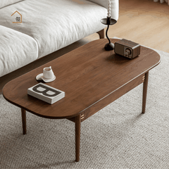 LONA, Bàn trà phong cách Japandi sang trọng, BT_013, 100x50x40cm, Plywood phủ veneer, Nội thất Nhà trên cao