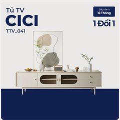 CICI, Kệ tivi phối kính, đa năng, TTV_041, 180x40x55cm, MDF phủ sơn 2K, Nội thất Nhà Trên Cao