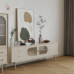 CICI, Kệ tivi phối kính, đa năng, TTV_041, 180x40x55cm, MDF phủ sơn 2K, Nội thất Nhà Trên Cao