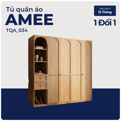 AMEE, Tủ quần áo hiện đại sang trọng, TQA_034, 200x60x200cm, Nội thất Nhà trên cao