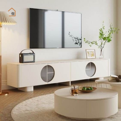 CYRUS, Kệ tivi phong cách tối giản, 2 cửa mở, TTV_046, 180x40x55cm, MDF phủ sơn 2K, Nội thất Nhà Trên Cao