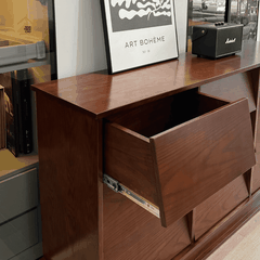 BEYOND, Tủ Lưu Trữ Kiểu Dáng Sang Trọng, TLT_093, 160x40x85cm, Gỗ Plywood Phủ Veneer, Nội Thất Nhà Trên Cao