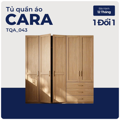 CARA, Tủ quần áo hiện đại sang trọng, TQA_043, 200x60x200cm, Gỗ MDF phủ Melamine, Nội thất Nhà trên cao